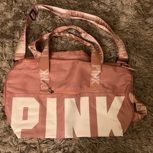 Pink duffle bag